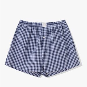 Blue and White Checkered Boxer Shorts